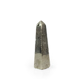 Golden Metallic Pyrite Obelisk - Polished Gemstone Tower for Crystal Energy Decor, Meditation Spaces and Statement Display