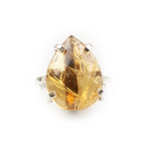 Golden Citrine Ring - Hand-Selected Gemstone Piece for Crystal Display, Spiritual Home Decor and Memorable Gifting