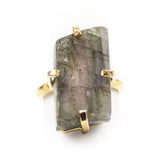 Flashy Labradorite Ring - Hand-Selected Gemstone Piece for Crystal Display, Spiritual Home Decor and Memorable Gifting