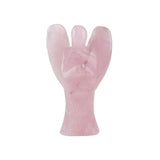 Soft Pink Rose Quartz Angel - Polished Gemstone Heart for Love-Inspired Decor, Crystal Display and Meaningful Gifting