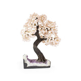 Soft Pink Rose Quartz Bonsai Tree - Gemstone Tree of Life Decor for Home Energy, Desk Display and Crystal Gifting