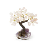 Soft Pink Rose Quartz Bonsai Tree - Gemstone Tree of Life Decor for Home Energy, Desk Display and Crystal Gifting
