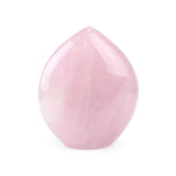 Soft Pink Rose Quartz Cut Base - Polished Gemstone Heart for Love-Inspired Decor, Crystal Display and Meaningful Gifting