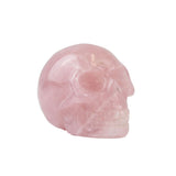 Soft Pink Rose Quartz Skull - Polished Gemstone Heart for Love-Inspired Decor, Crystal Display and Meaningful Gifting