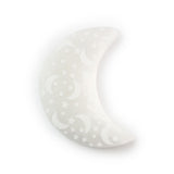 Luminous Selenite Moon With Stars - Hand-Selected Gemstone Piece for Crystal Display, Spiritual Home Decor and Memorable Gifting