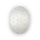 Luminous Selenite Flower of Life Palm Stone - Polished Palm Stone for Pocket Comfort, Meditation, Crystal Display and Thoughtful Gifting