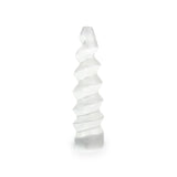 Luminous Selenite Spiral Point - Polished Gemstone Tower for Crystal Energy Decor, Meditation Spaces and Statement Display