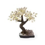 Clear Crystal Smoky Quartz Bonsai Tree - Gemstone Tree of Life Decor for Home Energy, Desk Display and Crystal Gifting