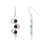 Sterling Silver Garnet Vine Earrings - Hand-Selected Gemstone Piece for Crystal Display, Spiritual Home Decor and Memorable Gifting