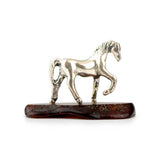 Sterling Silver Horse on Amber - Hand-Selected Gemstone Piece for Crystal Display, Spiritual Home Decor and Memorable Gifting
