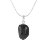 Glossy Black Sterling Silver Obsidian Pendant - Hand-Selected Gemstone Jewelry for Everyday Energy, Layered Styling and Meaningful Gifting