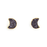 Druzy Stud Earrings - Hand-Selected Gemstone Piece for Crystal Display, Spiritual Home Decor and Memorable Gifting