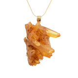 Clear Crystal Tangerine Quartz Pendant - Hand-Selected Gemstone Jewelry for Everyday Energy, Layered Styling and Meaningful Gifting
