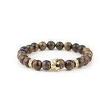 Golden Tiger Eye Crown Beaded Bracelet - Hand-Selected Gemstone Bracelet for Everyday Wear, Crystal Energy Jewelry and Meaningful Gifting
