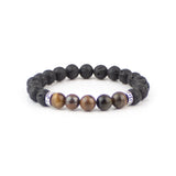 Golden Lava and Tiger Eye Beaded Bracelet - Hand-Selected Gemstone Bracelet for Everyday Wear, Crystal Energy Jewelry and Meaningful Gifting