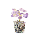 Purple Amethyst Tree on Mixed Gems - Gemstone Tree of Life Decor for Home Energy, Desk Display and Crystal Gifting