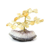 Golden Mini Citrine Tree - Gemstone Tree of Life Decor for Home Energy, Desk Display and Crystal Gifting