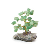 Clear Crystal Mini Green Quartz Tree - Gemstone Tree of Life Decor for Home Energy, Desk Display and Crystal Gifting