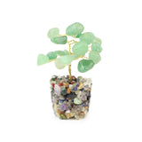 Clear Crystal Green Quartz Tree on Mixed Gems - Gemstone Tree of Life Decor for Home Energy, Desk Display and Crystal Gifting