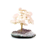 Soft Pink Mini Rose Quartz Tree - Gemstone Tree of Life Decor for Home Energy, Desk Display and Crystal Gifting