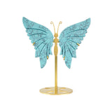 Turquoise Butterfly Wings - Statement Gemstone Display on Stand for Collector Decor, Meditation Spaces and High-Impact Gifting