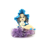 Purple Witch on Amethyst - Hand-Selected Gemstone Piece for Crystal Display, Spiritual Home Decor and Memorable Gifting