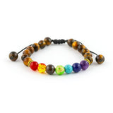 Golden 7 Chakra Beads Tiger Eye Bracelet - Hand-Selected Gemstone Bracelet for Everyday Wear, Crystal Energy Jewelry and Meaningful Gifting
