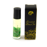 Polished Green Jade Stone & Pine Essential Mini Body Oil - Polished Gemstone Heart for Love-Inspired Decor, Crystal Display and Meaningful Gifting